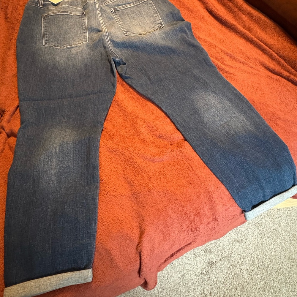Judy Blue Medium-Dark Blue Cuffed Boyfriend Jeans - Picture 5 of 5
